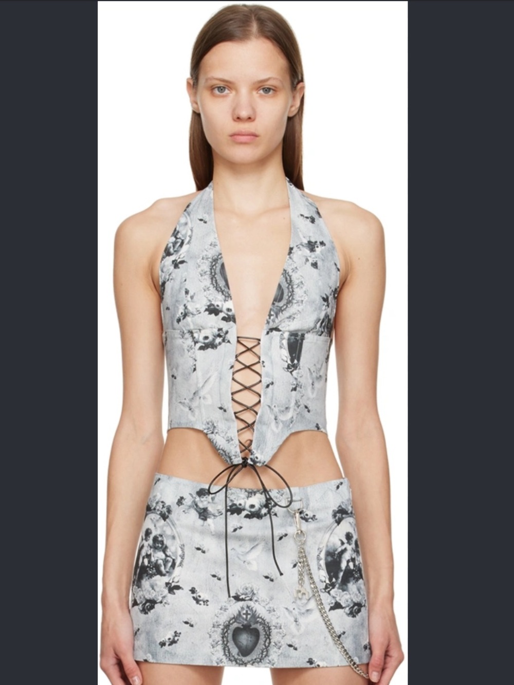 Miaou Gray Mara Halter Corset - Paradiso